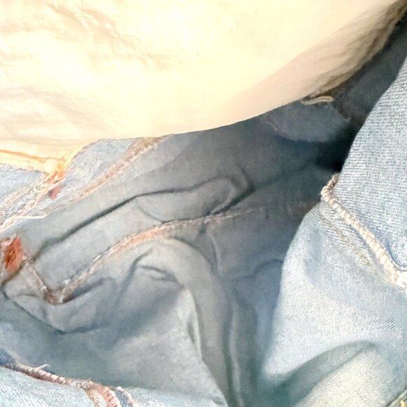 Vintage 90s Tweety Sport Denim Tote Bag With Blue Straps Front Zippered Pocket - Picture 4 of 11